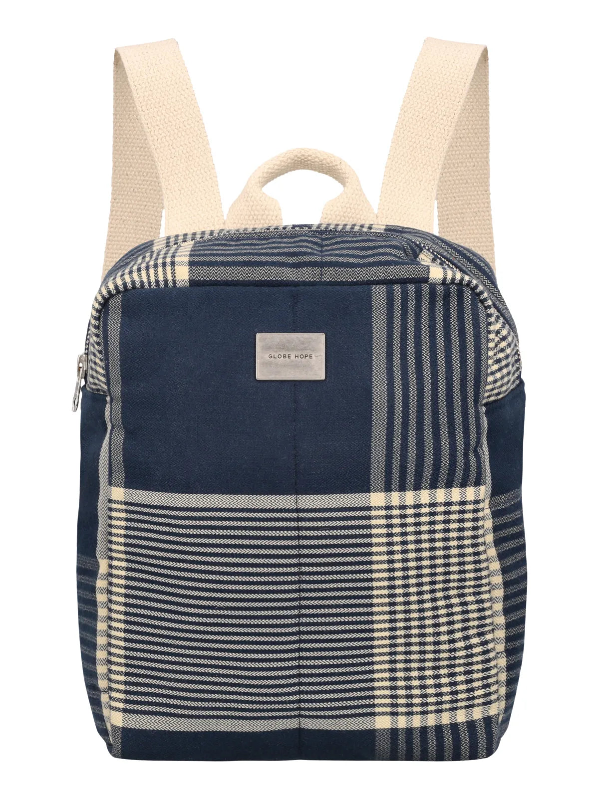 TAIGA Pikkureppu – sininen tikattu kangas