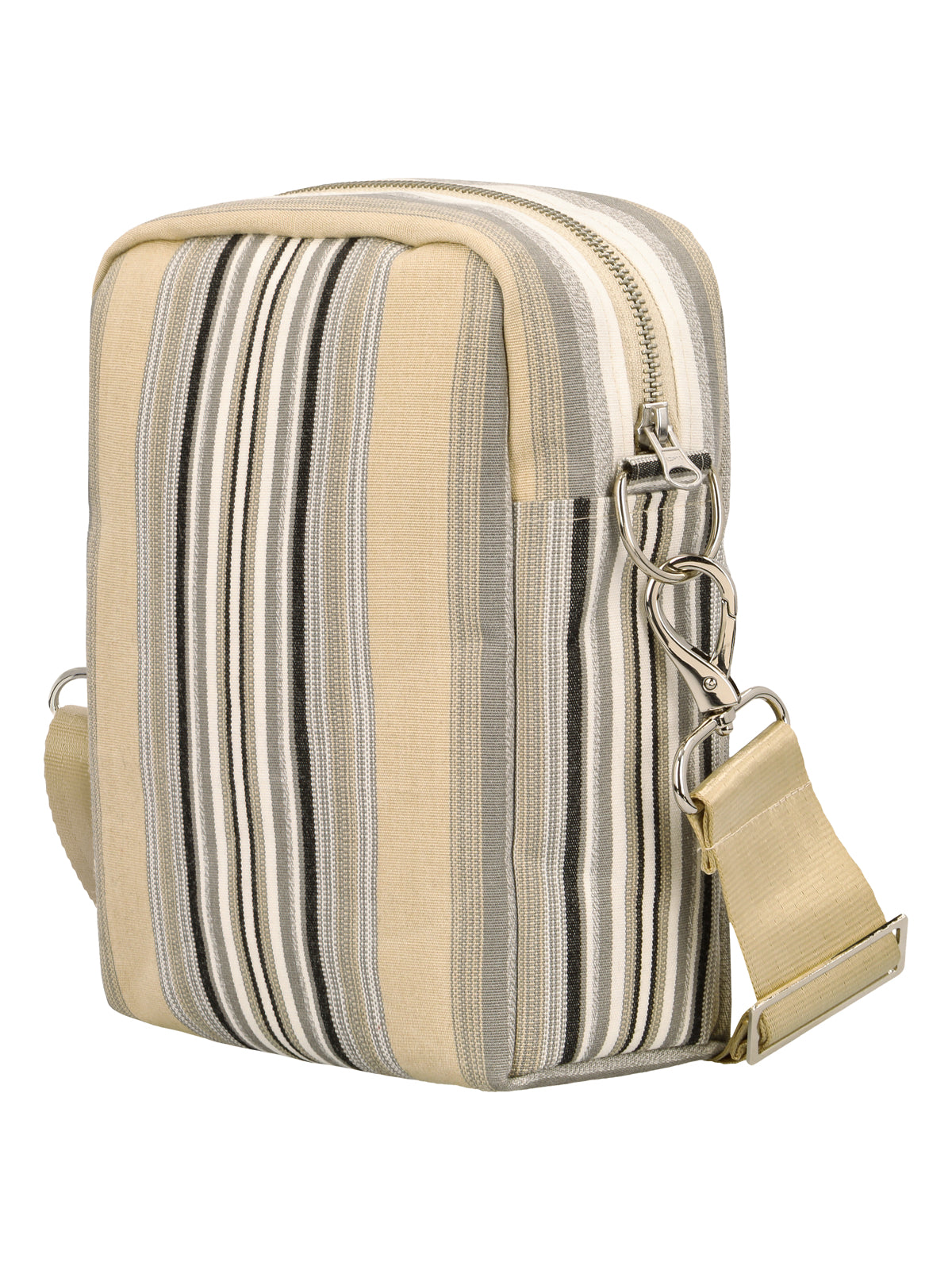 SOLEIL laukku, beigeraidallinen