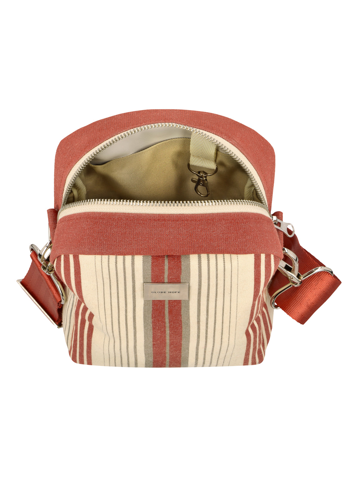 SOLEIL laukku, terrakottaraidallinen