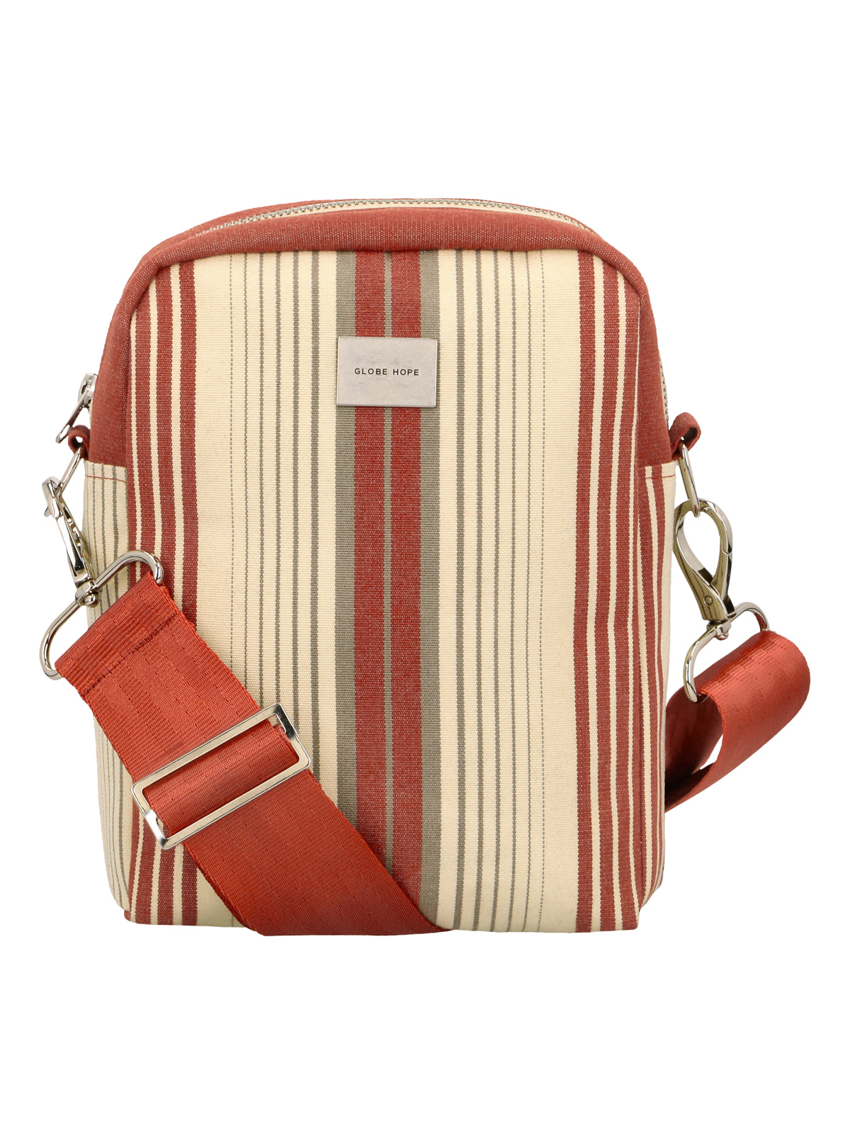 SOLEIL laukku, terrakottaraidallinen