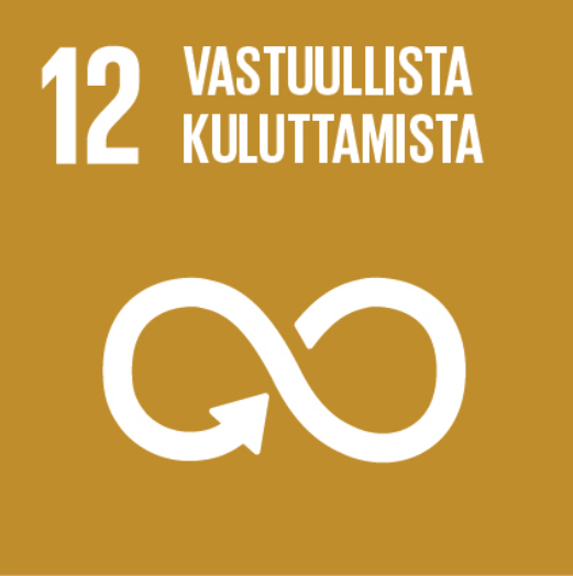 YK:n kestävän kehityksen tavoitteet 2030, 12 vastuullista kuluttamista, kuvake.