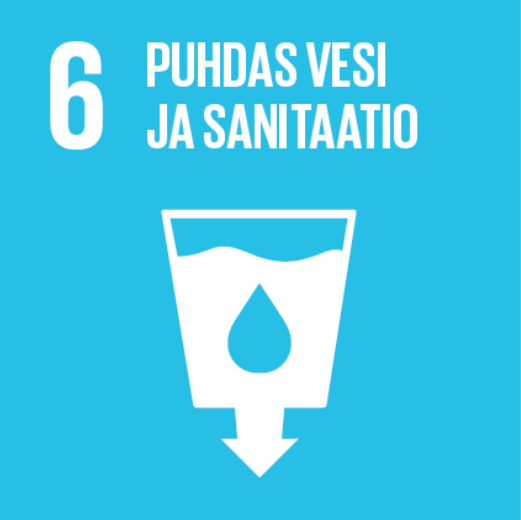 YK:n kestävän kehityksen tavoitteet 2030, 6 puhdas vesi, kuvake.