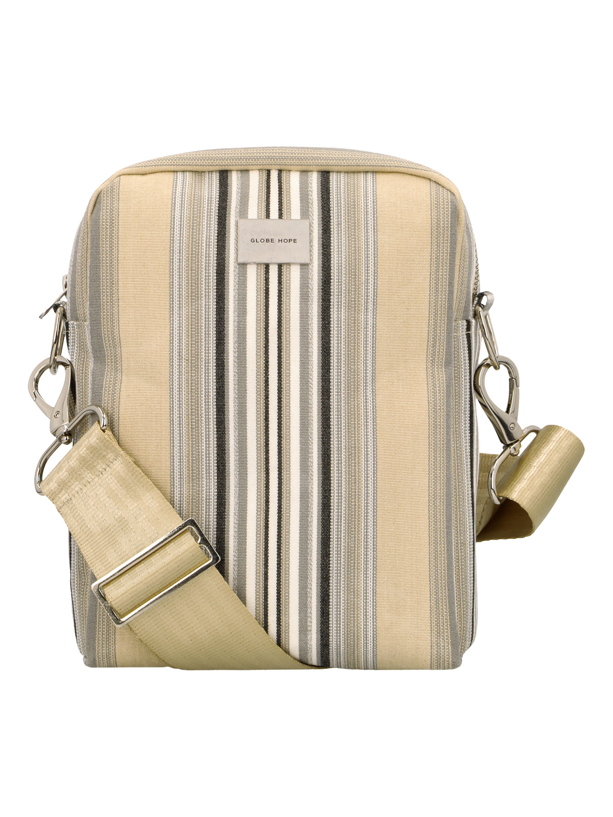 SOLEIL laukku, beigeraidallinen