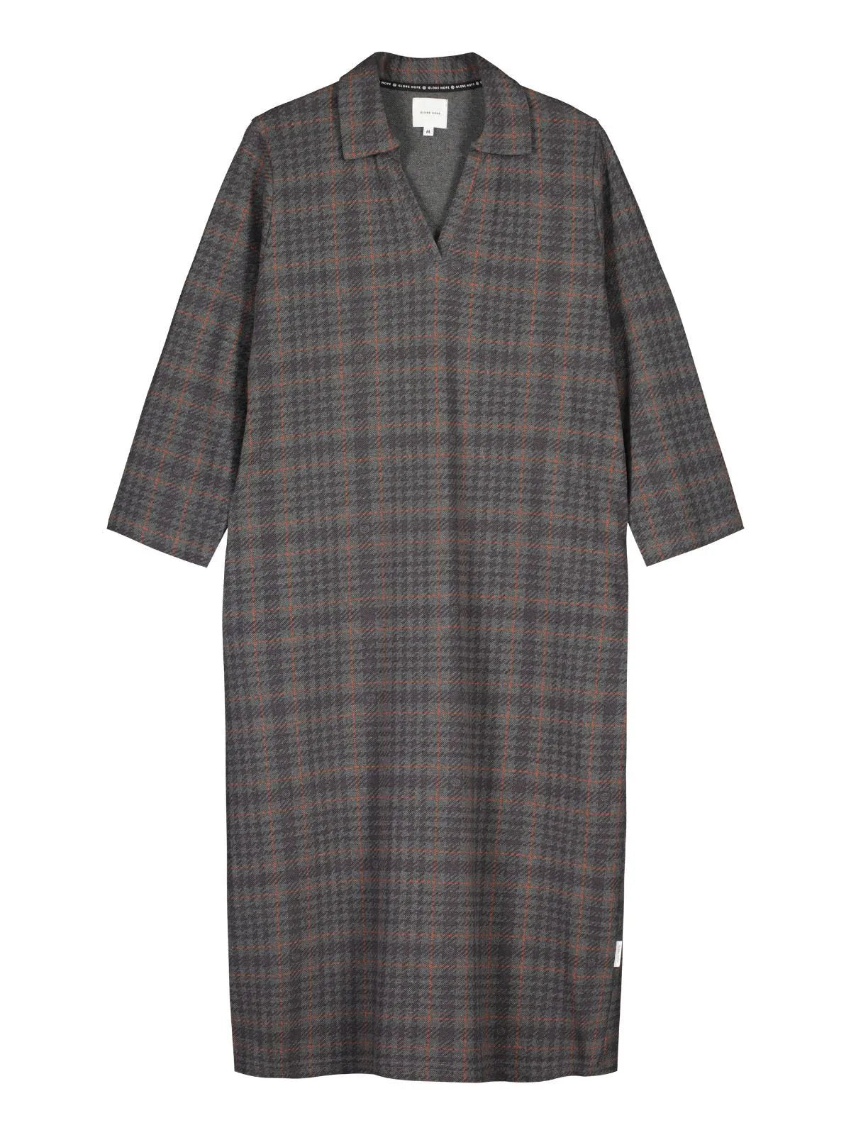 Globe Hope, Valkama mekko, harmaa ruudullinen, tuotekuva.