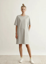 KITINEN t-shirt dress, grey melange