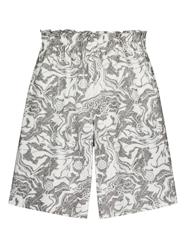 LIETUKKA shorts, black and white print