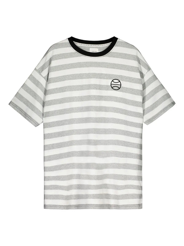 REHJA t-shirt, grey and white striped