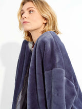 VEHKA faux fur jacket, blue